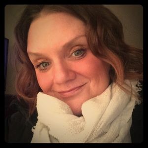 White silver flecked infinity scarf